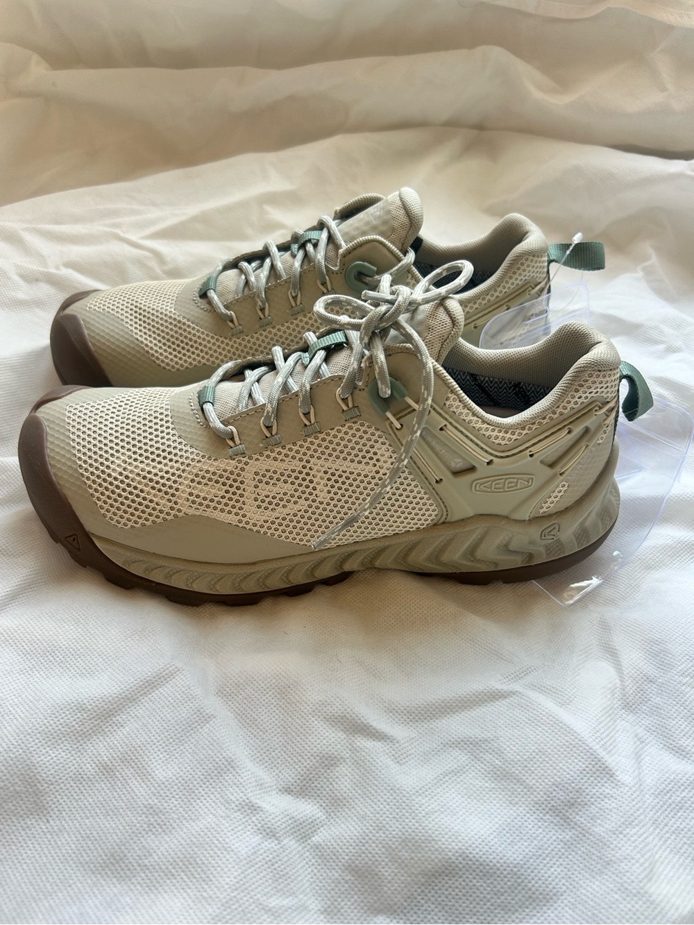 Keen Women's Athletic Shoes in Iceberg Green and Brown